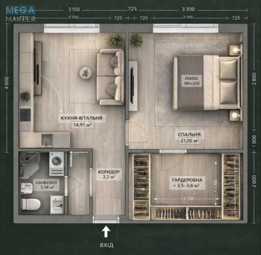 Новобудова, 5 поверхів, <a class="location-link" href="/petrovskoe-selo-kv-kievo-svyatoshinskij-rajon/" title="Недвижимость Петрівське">Петрівське</a>, Богдана Хмельницького, 17/4 (изображение 11)