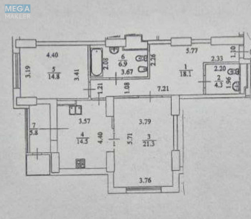 Продаж 2 кімнатної квартири (86/36/15), 4 пов. 35 пов. будинку, <a class="location-link" href="/kiev/" title="Недвижимость Київ">Київ</a>, <a class="location-link" href="/kiev/dneprovskij/" title="Недвижимость Дніпровський район">Дніпровський р-н</a>, Дніпровська наб., 1 (изображение 2)
