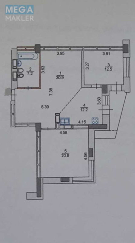 Продаж 3 кімнатної квартири (85/33,3/43,1), 17 пов. 23 пов. будинку, <a class="location-link" href="/kiev/" title="Недвижимость Київ">Київ</a>, <a class="location-link" href="/kiev/solomenskij/" title="Недвижимость Солом'янський район">Солом'янський р-н</a>, Ушинського вул., 14б (изображение 14)