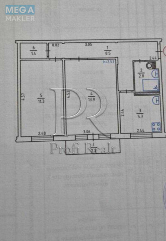 Продаж 2 кімнатної квартири (45/25/6), 5 пов. 5 пов. будинку, <a class="location-link" href="/kiev/" title="Недвижимость Київ">Київ</a>, <a class="location-link" href="/kiev/solomenskij/" title="Недвижимость Солом'янський район">Солом'янський р-н</a>, Василенка Миколи вулиця, 11 (изображение 11)