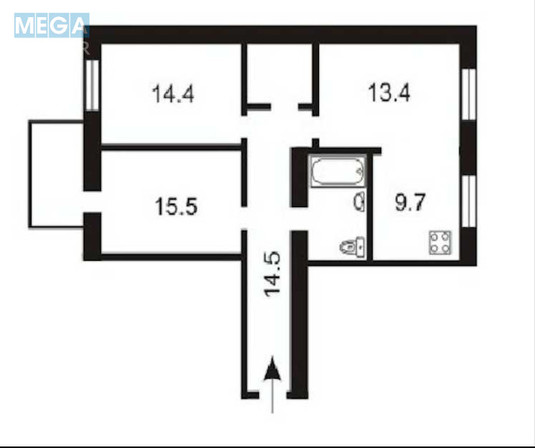Продаж 3 кімнатної квартири (77/45/15), 2 пов. 4 пов. будинку, <a class="location-link" href="/kiev/" title="Недвижимость Київ">Київ</a>, <a class="location-link" href="/kiev/pecherskij/" title="Недвижимость Печерський район">Печерський р-н</a>, Саксаганського вул., 41В (изображение 2)