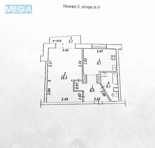 Продаж 1 кімнатної квартири (42/18/9), 2 пов. 9 пов. будинку, <a class="location-link" href="/dnepropetrovsk/" title="Недвижимость Дніпра">Дніпро</a>, <a class="location-link" href="/dnepropetrovsk/zhovtnevyj/" title="Недвижимость Жовтневий район">Жовтневий р-н</a>, Слави бульвар, б.44 (изображение 10)
