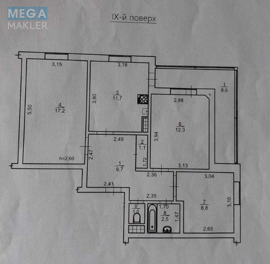 Продаж 3 кімнатної квартири (73/?/12), 9 пов. 9 пов. будинку, <a class="location-link" href="/odessa/" title="Недвижимость Одеса">Одеса</a>, <a class="location-link" href="/odessa/kievskij/" title="Недвижимость Київський район">Київський р-н</a>, пр.Ярослава Мудрого (изображение 7)