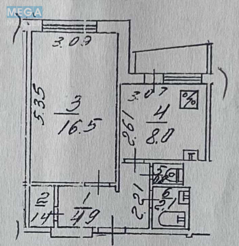 Продаж 1 кімнатної квартири (34,7/16,5/8), 5 пов. 16 пов. будинку, <a class="location-link" href="/kiev/" title="Недвижимость Київ">Київ</a>, <a class="location-link" href="/kiev/podolskij/" title="Недвижимость Подільський район">Подільський р-н</a>, Георгія Гонгадзе просп., 20ж (изображение 25)