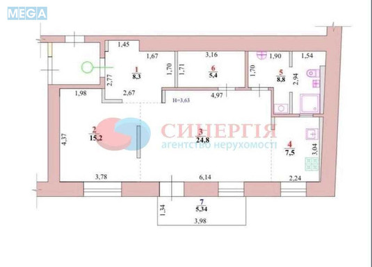 Продаж 2 кімнатної квартири (72/21/33), 5 пов. 6 пов. будинку, <a class="location-link" href="/kiev/" title="Недвижимость Київ">Київ</a>, <a class="location-link" href="/kiev/pecherskij/" title="Недвижимость Печерський район">Печерський р-н</a>, Музейний пров., 8Б (изображение 21)