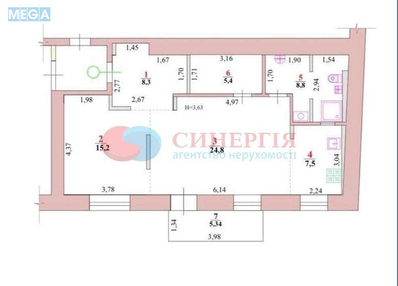 Продаж 2 кімнатної квартири (72/21/33), 5 пов. 6 пов. будинку, <a class="location-link" href="/kiev/" title="Недвижимость Київ">Київ</a>, <a class="location-link" href="/kiev/pecherskij/" title="Недвижимость Печерський район">Печерський р-н</a>, Музейний пров., 8Б (изображение 21)