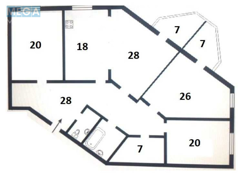 Продаж 4 кімнатної квартири (160/100/20), 5 пов. 9 пов. будинку, <a class="location-link" href="/kiev/" title="Недвижимость Київ">Київ</a>, <a class="location-link" href="/kiev/dneprovskij/" title="Недвижимость Дніпровський район">Дніпровський р-н</a>, Раисы Окипной ул., 4 (изображение 19)