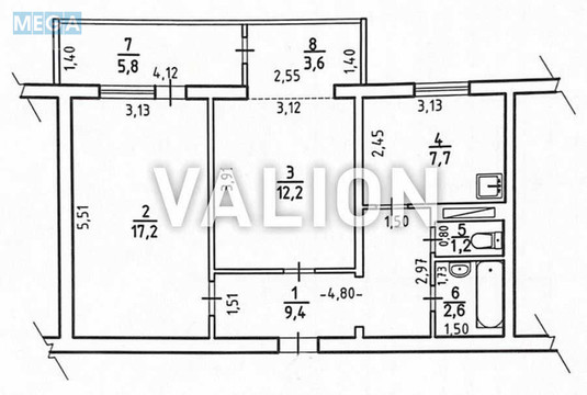 Продаж 2 кімнатної квартири (59,7/?/7,7), 1 пов. 16 пов. будинку, <a class="location-link" href="/kiev/" title="Недвижимость Київ">Київ</a>, <a class="location-link" href="/kiev/solomenskij/" title="Недвижимость Солом'янський район">Солом'янський р-н</a>, Вадима Гетьмана вул., 44 (изображение 9)