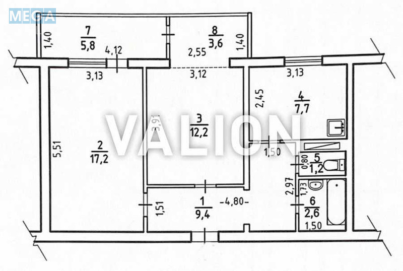 Продаж 2 кімнатної квартири (59,7/?/7,7), 1 пов. 16 пов. будинку, <a class="location-link" href="/kiev/" title="Недвижимость Київ">Київ</a>, <a class="location-link" href="/kiev/solomenskij/" title="Недвижимость Солом'янський район">Солом'янський р-н</a>, Вадима Гетьмана вул., 44 (изображение 9)