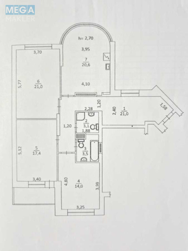 Продаж 3 кімнатної квартири (103/52/20), 4 пов. 20 пов. будинку, <a class="location-link" href="/kiev/" title="Недвижимость Київ">Київ</a>, <a class="location-link" href="/kiev/goloseevskij/" title="Недвижимость Голосіївський район">Голосіївський р-н</a>, Саперно-Слобідська вул., 10 (изображение 22)