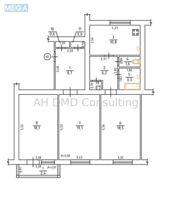 Продаж 3 кімнатної квартири (90/55/10), 5 пов. 5 пов. будинку, <a class="location-link" href="/kiev/" title="Недвижимость Київ">Київ</a>, <a class="location-link" href="/kiev/goloseevskij/" title="Недвижимость Голосіївський район">Голосіївський р-н</a>, Голосеевский просп., 102/1 (изображение 16)