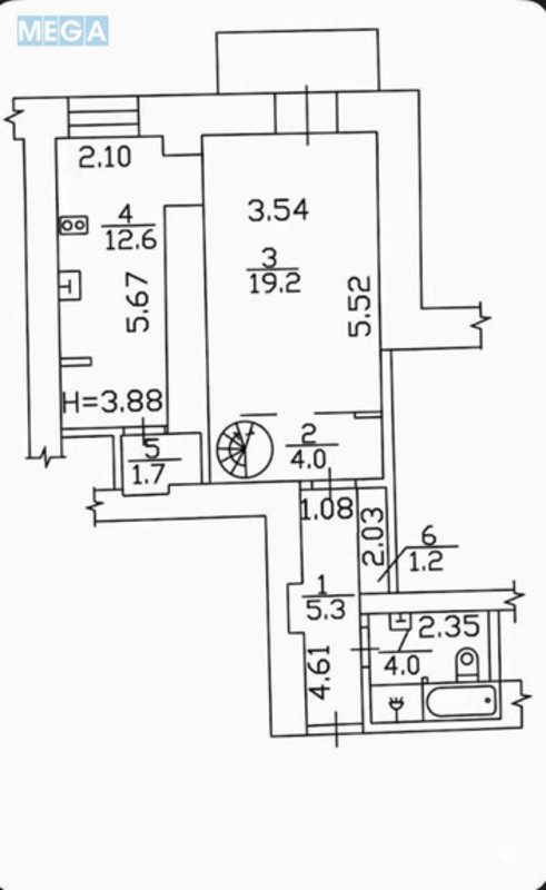 Продаж 1 кімнатної квартири (54/19/12,6), 3 пов. 5 пов. будинку, <a class="location-link" href="/kiev/" title="Недвижимость Київ">Київ</a>, <a class="location-link" href="/kiev/shevchenkovskij/" title="Недвижимость Шевченківський район">Шевченківський р-н</a>, Стрілецька вул., 7/6 (изображение 18)