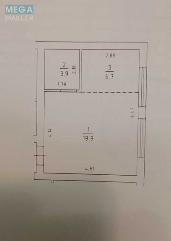 Продаж 1 кімнатної квартири (30,5/19,9/6,7), 2 пов. 4 пов. будинку, <a class="location-link" href="/petrovskoe-selo-kv-kievo-svyatoshinskij-rajon/" title="Недвижимость Петрівське">Петрівське</a>, Назарія Яремчука, 18 (изображение 13)