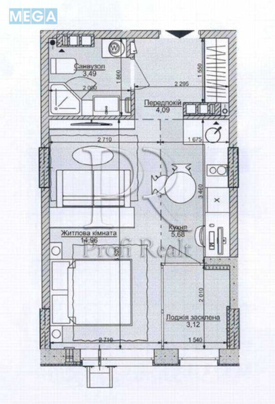 Продаж 1 кімнатної квартири (32/15/6), 3 пов. 9 пов. будинку, <a class="location-link" href="/kiev/" title="Недвижимость Київ">Київ</a>, <a class="location-link" href="/kiev/dneprovskij/" title="Недвижимость Дніпровський район">Дніпровський р-н</a>, Юрія Липи вулиця, 6 (изображение 21)