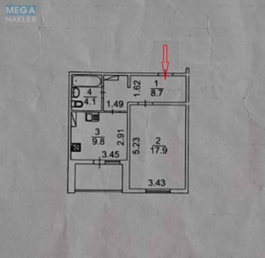 Продаж 1 кімнатної квартири (43/17/9), 18 пов. 20 пов. будинку, <a class="location-link" href="/kiev/" title="Недвижимость Київ">Київ</a>, <a class="location-link" href="/kiev/desnyanskij/" title="Недвижимость Деснянський район">Деснянський р-н</a>, Николая Закревского ул., 97 (изображение 24)