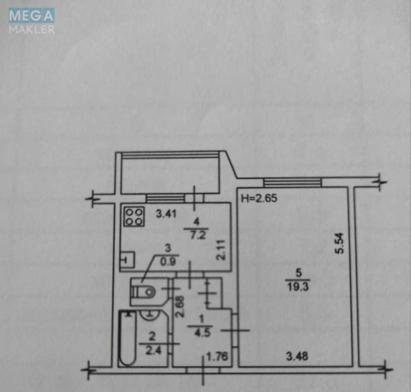 Продаж 1 кімнатної квартири (37,8/19,3/7,2), 6 пов. 9 пов. будинку, <a class="location-link" href="/kiev/" title="Недвижимость Київ">Київ</a>, <a class="location-link" href="/kiev/svyatoshinskij/" title="Недвижимость Святошинський район">Святошинський р-н</a>, Кільцева дорога, 5а (изображение 5)