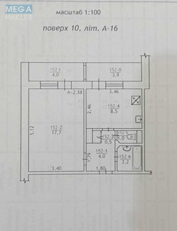 Продаж 1 кімнатної квартири (42/18/9), 10 пов. 16 пов. будинку, <a class="location-link" href="/kiev/" title="Недвижимость Київ">Київ</a>, <a class="location-link" href="/kiev/desnyanskij/" title="Недвижимость Деснянський район">Деснянський р-н</a>, Володимира Маяковського просп., 36/7 (изображение 25)