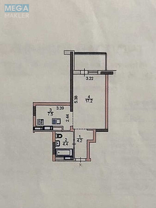 Продаж 1 кімнатної квартири (38/17/7,5), 22 пов. 25 пов. будинку, <a class="location-link" href="/kiev/" title="Недвижимость Київ">Київ</a>, <a class="location-link" href="/kiev/darnickij/" title="Недвижимость Дарницький район">Дарницький р-н</a>, Михайла Драгоманова вул., 40з (изображение 13)