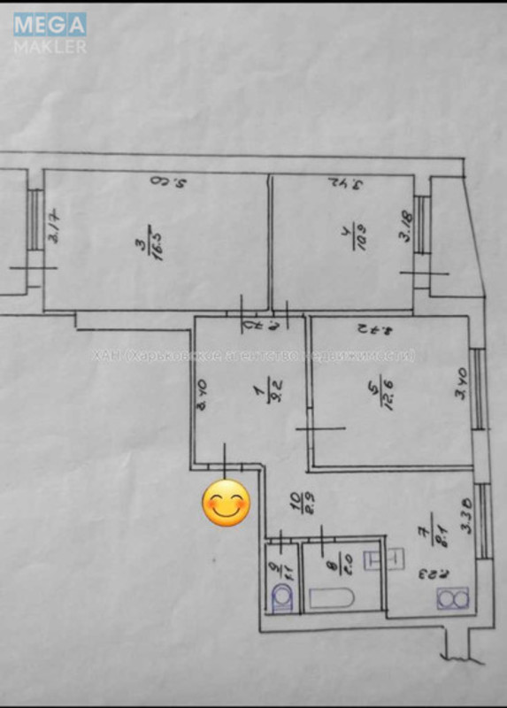 Продаж 3 кімнатної квартири (66/40/8), 9 пов. 16 пов. будинку, <a class="location-link" href="/kharkov/" title="Недвижимость Харків">Харків</a>, <a class="location-link" href="/kharkov/moskovskij/" title="Недвижимость Московський район">Московський р-н</a>, Тракторостроителей просп. (изображение 25)
