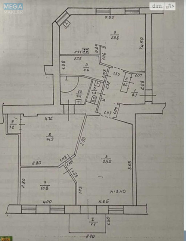 Продаж 3 кімнатної квартири (95/59/23), 4 пов. 4 пов. будинку, <a class="location-link" href="/dnepropetrovsk/" title="Недвижимость Дніпра">Дніпро</a>, пр. Дмитра Яворницького, 72а (изображение 19)