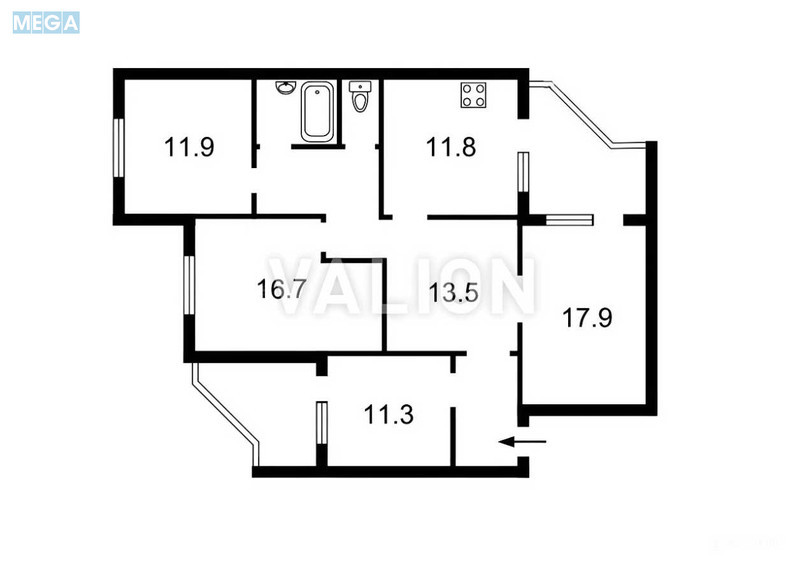 Продаж 4 кімнатної квартири (109,7/57/11,8), 9 пов. 16 пов. будинку, <a class="location-link" href="/kiev/" title="Недвижимость Київ">Київ</a>, <a class="location-link" href="/kiev/darnickij/" title="Недвижимость Дарницький район">Дарницький р-н</a>, Петра Григоренка просп., 1А (изображение 6)