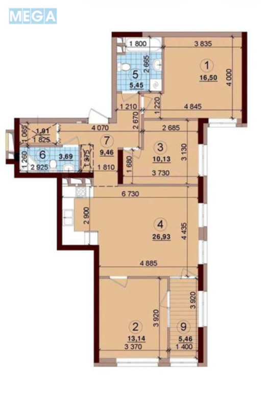 Продаж 3 кімнатної квартири (93/40/27), 22 пов. 25 пов. будинку, <a class="location-link" href="/kiev/" title="Недвижимость Київ">Київ</a>, <a class="location-link" href="/kiev/podolskij/" title="Недвижимость Подільський район">Подільський р-н</a>, Всеволода Змієнка вул., 21 (изображение 3)