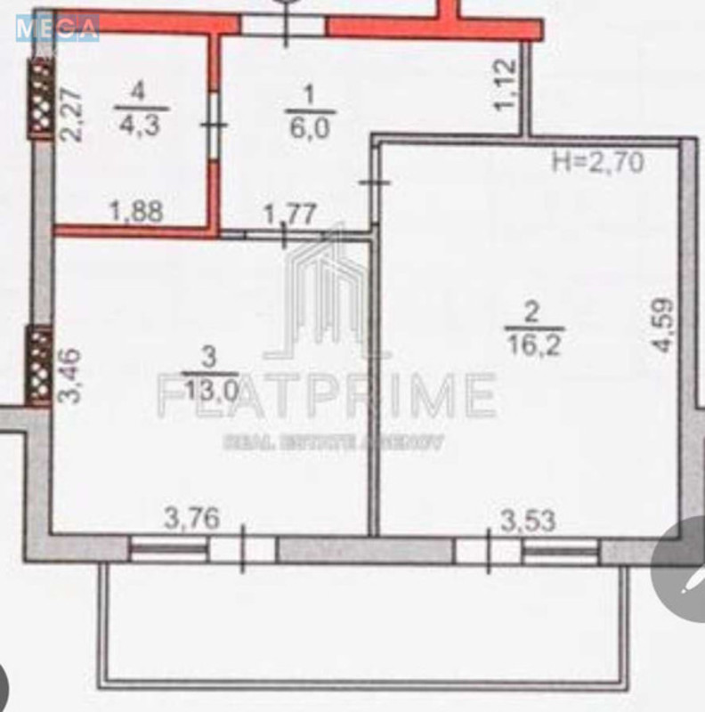 Продаж 1 кімнатної квартири (43/16/13), 3 пов. 9 пов. будинку, <a class="location-link" href="/kiev/" title="Недвижимость Київ">Київ</a>, <a class="location-link" href="/kiev/goloseevskij/" title="Недвижимость Голосіївський район">Голосіївський р-н</a>, Метрологическая ул., 56А (изображение 9)
