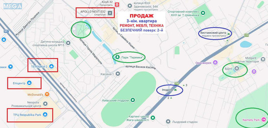 Продаж 3 кімнатної квартири (102/58/18), 2 пов. 13 пов. будинку, <a class="location-link" href="/kiev/" title="Недвижимость Київ">Київ</a>, <a class="location-link" href="/kiev/goloseevskij/" title="Недвижимость Голосіївський район">Голосіївський р-н</a>, Михайла Ломоносова вул., 54А (изображение 2)
