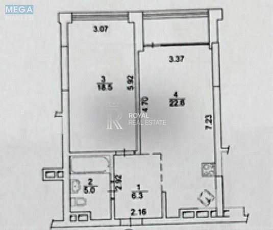Продаж 2 кімнатної квартири (56/18,5/22,6), 17 пов. 19 пов. будинку, <a class="location-link" href="/kiev/" title="Недвижимость Київ">Київ</a>, <a class="location-link" href="/kiev/pecherskij/" title="Недвижимость Печерський район">Печерський р-н</a>, Предславинська вул., 53 (изображение 15)