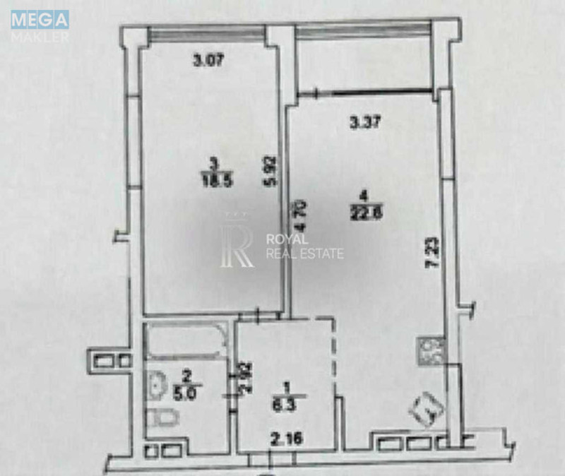 Продаж 2 кімнатної квартири (56/18,5/22,6), 17 пов. 19 пов. будинку, <a class="location-link" href="/kiev/" title="Недвижимость Київ">Київ</a>, <a class="location-link" href="/kiev/pecherskij/" title="Недвижимость Печерський район">Печерський р-н</a>, Предславинська вул., 53 (изображение 15)