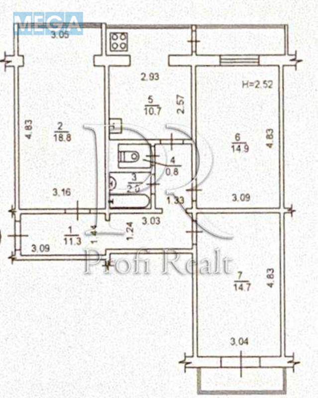 Продаж 3 кімнатної квартири (77/48/11), 6 пов. 9 пов. будинку, <a class="location-link" href="/kiev/" title="Недвижимость Київ">Київ</a>, <a class="location-link" href="/kiev/svyatoshinskij/" title="Недвижимость Святошинський район">Святошинський р-н</a>, Ушакова Миколи вулиця, 12 (изображение 21)