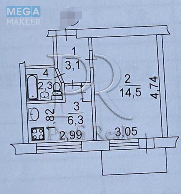 Продаж 1 кімнатної квартири (27/15/6), 2 пов. 5 пов. будинку, <a class="location-link" href="/kiev/" title="Недвижимость Київ">Київ</a>, <a class="location-link" href="/kiev/solomenskij/" title="Недвижимость Солом'янський район">Солом'янський р-н</a>, Гавела Вацлава бульвар, 52 (изображение 18)