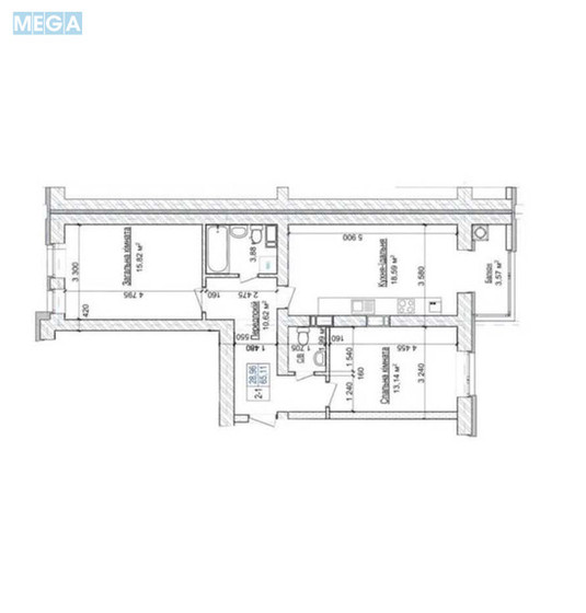 Продаж 2 кімнатної квартири (70/27/22), 5 пов. 10 пов. будинку, <a class="location-link" href="/sofievskaya-borshagovka/" title="Недвижимость Софіївська Борщагівка">Софіївська Борщагівка</a>, Героїв Небесної Сотні, 14/3 (изображение 2)