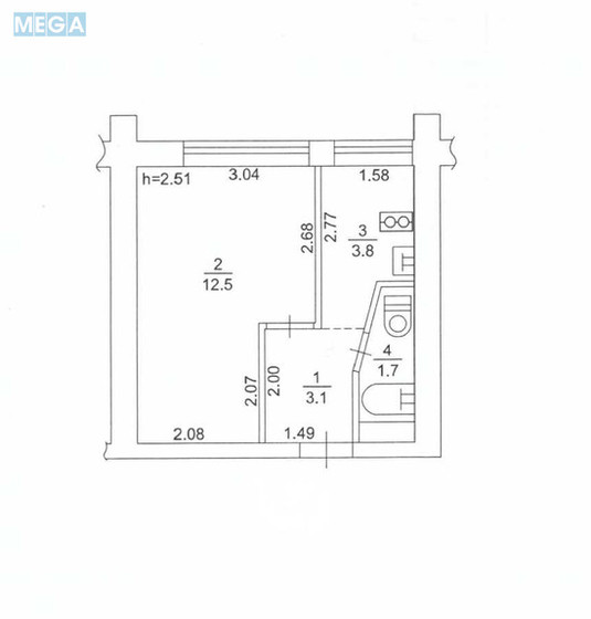 Продаж 1 кімнатної квартири (21,3/12/3,7), 4 пов. 9 пов. будинку, <a class="location-link" href="/kiev/" title="Недвижимость Київ">Київ</a>, <a class="location-link" href="/kiev/goloseevskij/" title="Недвижимость Голосіївський район">Голосіївський р-н</a>, Науки просп., 98 (изображение 16)