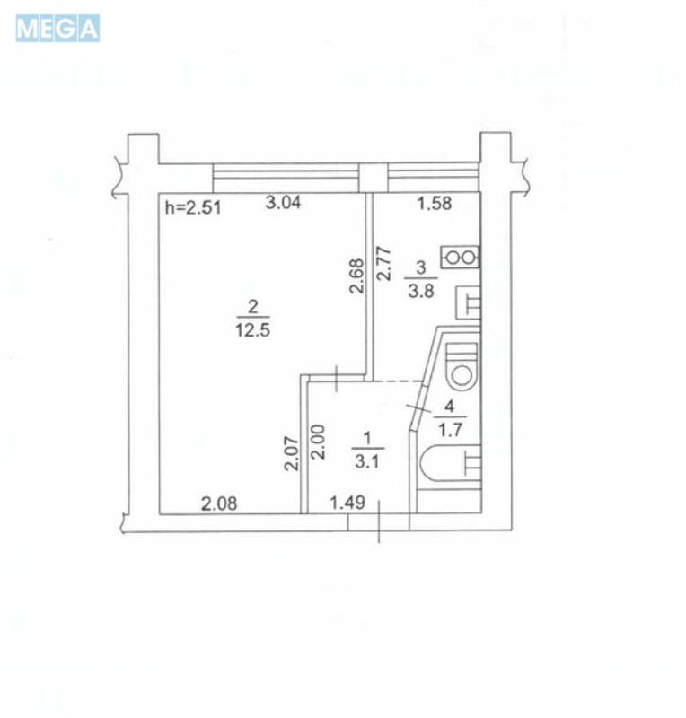 Продаж 1 кімнатної квартири (21,3/12/3,7), 4 пов. 9 пов. будинку, <a class="location-link" href="/kiev/" title="Недвижимость Київ">Київ</a>, <a class="location-link" href="/kiev/goloseevskij/" title="Недвижимость Голосіївський район">Голосіївський р-н</a>, Науки просп., 98 (изображение 16)