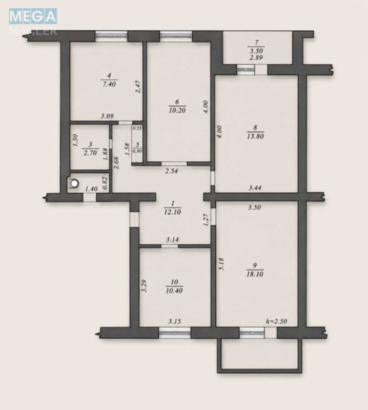 Продаж 4 кімнатної квартири (79,8/52,5/7,4), 4 пов. 4 пов. будинку, <a class="location-link" href="/cibli/" title="Недвижимость Циблі">Циблі</a>, Набережна, 10 (изображение 2)
