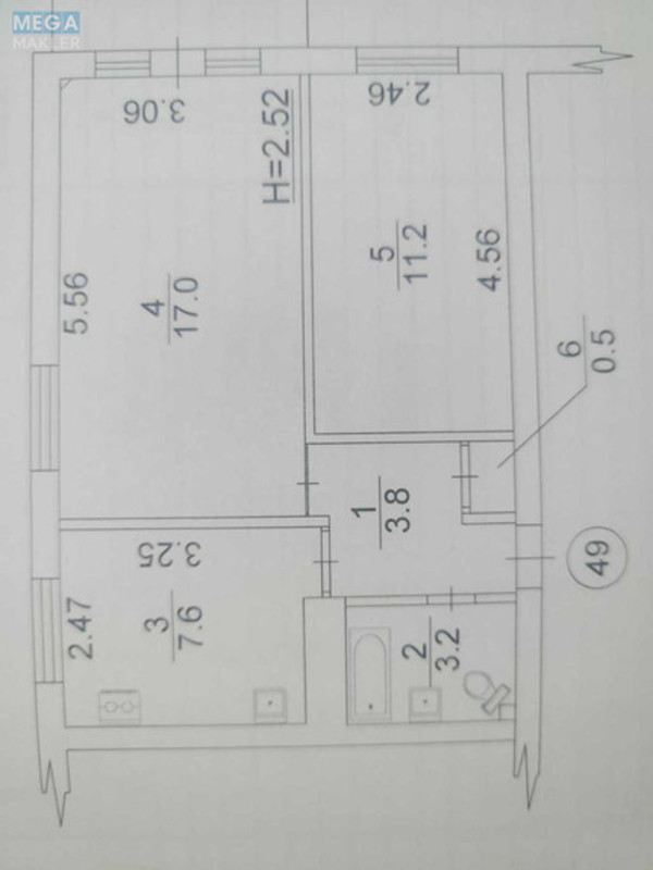 Продаж 2 кімнатної квартири (43/?/7,6), 9 пов. 9 пов. будинку, <a class="location-link" href="/kiev/" title="Недвижимость Київ">Київ</a>, <a class="location-link" href="/kiev/dneprovskij/" title="Недвижимость Дніпровський район">Дніпровський р-н</a>, Алішера Навої просп., 84 (изображение 2)