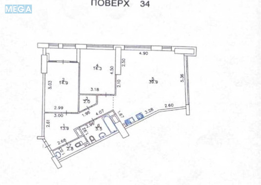Продаж 3 кімнатної квартири (96,6/29,2/39,9), 34 пов. 36 пов. будинку, <a class="location-link" href="/kiev/" title="Недвижимость Київ">Київ</a>, <a class="location-link" href="/kiev/shevchenkovskij/" title="Недвижимость Шевченківський район">Шевченківський р-н</a>, Берестейський просп., 11 (изображение 2)