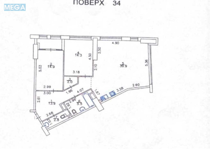 Продаж 3 кімнатної квартири (96,6/29,2/39,9), 34 пов. 36 пов. будинку, <a class="location-link" href="/kiev/" title="Недвижимость Київ">Київ</a>, <a class="location-link" href="/kiev/shevchenkovskij/" title="Недвижимость Шевченківський район">Шевченківський р-н</a>, Берестейський просп., 11 (изображение 2)