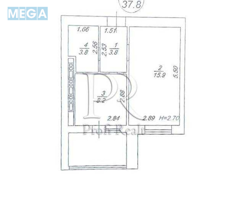 Продаж 1 кімнатної квартири (38/16/14), 10 пов. 11 пов. будинку, <a class="location-link" href="/vishnevoe/" title="Недвижимость Вишневе">Вишневе</a>, Машинобудівельників вулиця, 31 (изображение 16)