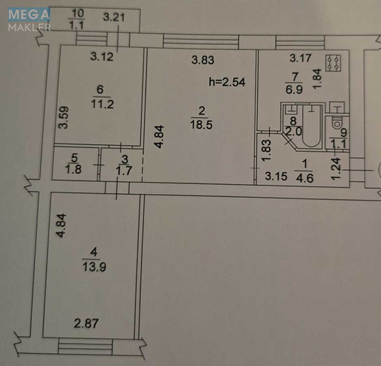 Продаж 3 кімнатної квартири (64/42/7), 9 пов. 9 пов. будинку, <a class="location-link" href="/kiev/" title="Недвижимость Київ">Київ</a>, <a class="location-link" href="/kiev/podolskij/" title="Недвижимость Подільський район">Подільський р-н</a>, Кирилловская ул., 131 (изображение 12)