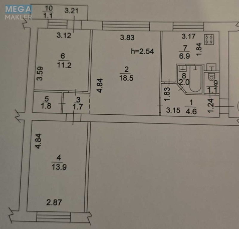 Продаж 3 кімнатної квартири (64/42/7), 9 пов. 9 пов. будинку, <a class="location-link" href="/kiev/" title="Недвижимость Київ">Київ</a>, <a class="location-link" href="/kiev/podolskij/" title="Недвижимость Подільський район">Подільський р-н</a>, Кирилловская ул., 131 (изображение 12)