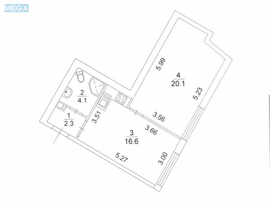 Продаж 1 кімнатної квартири (43/20,1/16,6), 3 пов. 3 пов. будинку, <a class="location-link" href="/sofievskaya-borshagovka/" title="Недвижимость Софіївська Борщагівка">Софіївська Борщагівка</a>, Героїв Небесної Сотні, 16а (изображение 8)