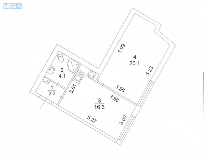 Продаж 1 кімнатної квартири (43/20,1/16,6), 3 пов. 3 пов. будинку, <a class="location-link" href="/sofievskaya-borshagovka/" title="Недвижимость Софіївська Борщагівка">Софіївська Борщагівка</a>, Героїв Небесної Сотні, 16а (изображение 8)