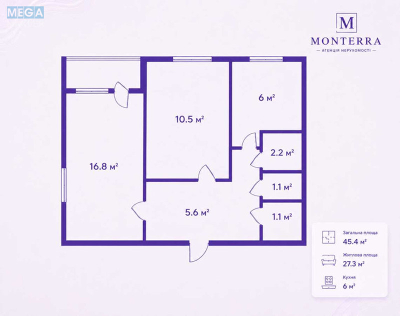 Продаж 2 кімнатної квартири (45,4/27,3/6), 7 пов. 9 пов. будинку, <a class="location-link" href="/kiev/" title="Недвижимость Київ">Київ</a>, <a class="location-link" href="/kiev/obolonskij/" title="Недвижимость Оболонський район">Оболонський р-н</a>, Йорданська вул., 16 (изображение 13)