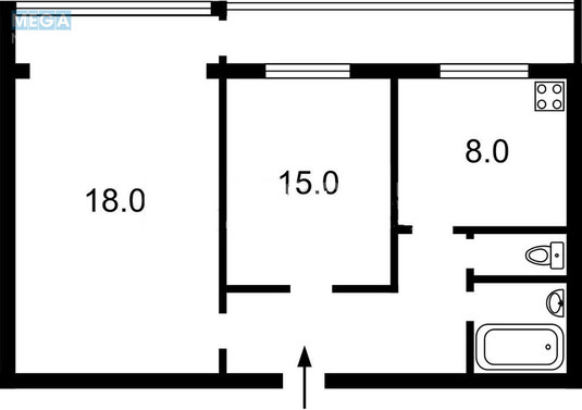 Продаж 2 кімнатної квартири (50/30/8), 4 пов. 9 пов. будинку, <a class="location-link" href="/kiev/" title="Недвижимость Київ">Київ</a>, <a class="location-link" href="/kiev/goloseevskij/" title="Недвижимость Голосіївський район">Голосіївський р-н</a>, Генерала Родимцева вул., 11 (изображение 4)
