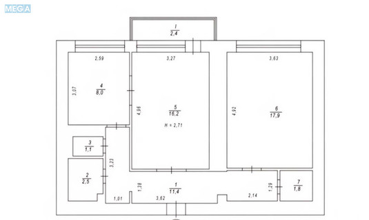 Продаж 2 кімнатної квартири (61/34/8), 9 пов. 11 пов. будинку, <a class="location-link" href="/kiev/" title="Недвижимость Київ">Київ</a>, <a class="location-link" href="/kiev/pecherskij/" title="Недвижимость Печерський район">Печерський р-н</a>, Виноградный пер., 1 (изображение 7)