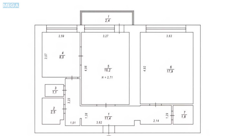 Продаж 2 кімнатної квартири (61/34/8), 9 пов. 11 пов. будинку, <a class="location-link" href="/kiev/" title="Недвижимость Київ">Київ</a>, <a class="location-link" href="/kiev/pecherskij/" title="Недвижимость Печерський район">Печерський р-н</a>, Виноградный пер., 1 (изображение 7)