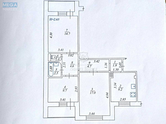 Продаж 3 кімнатної квартири (69/41/9), 6 пов. 10 пов. будинку, <a class="location-link" href="/chabany/" title="Недвижимость Чабані">Чабани</a>, Юності, 1 (изображение 14)