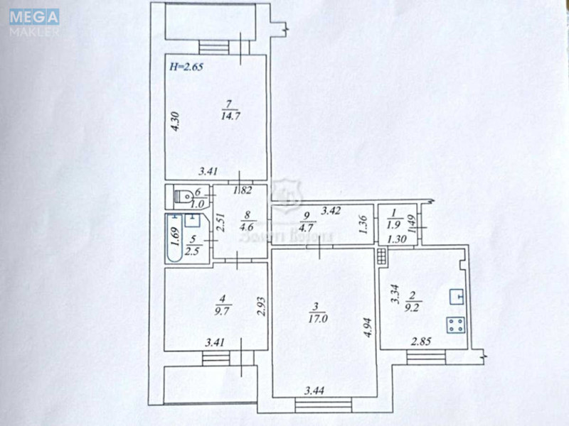 Продаж 3 кімнатної квартири (69/41/9), 6 пов. 10 пов. будинку, <a class="location-link" href="/chabany/" title="Недвижимость Чабані">Чабани</a>, Юності, 1 (изображение 14)
